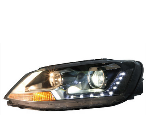 大眾12-13款速騰LED日行燈氙氣大燈總成