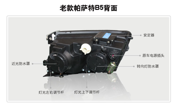 大眾帕薩特B5雙光透鏡大燈總成05