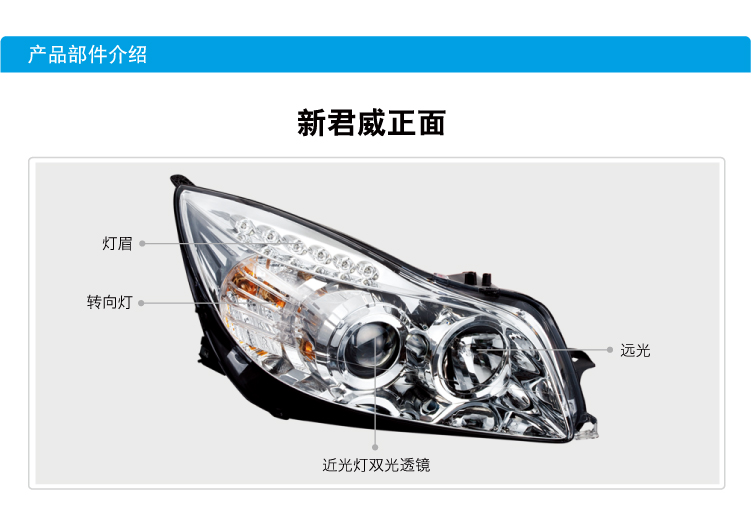別克君威Q5透鏡氙氣大燈總成05