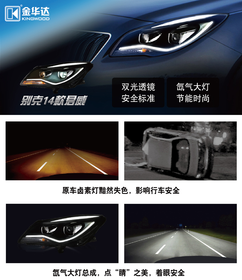 別克君威雙光透鏡大燈總成01