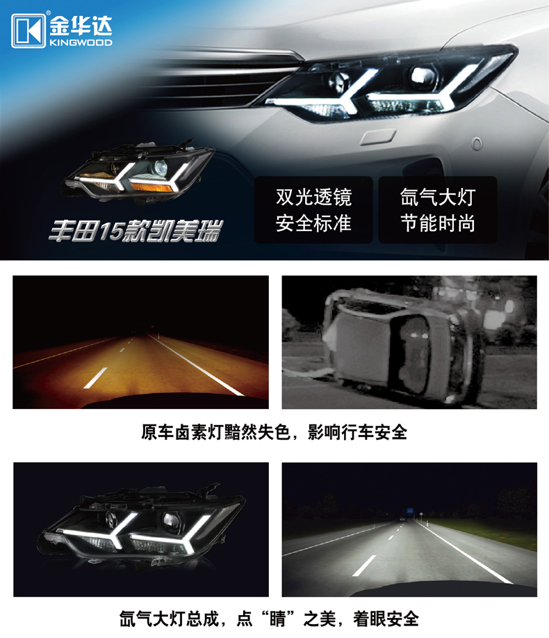 豐田凱美瑞Q5雙光透鏡大燈總成01