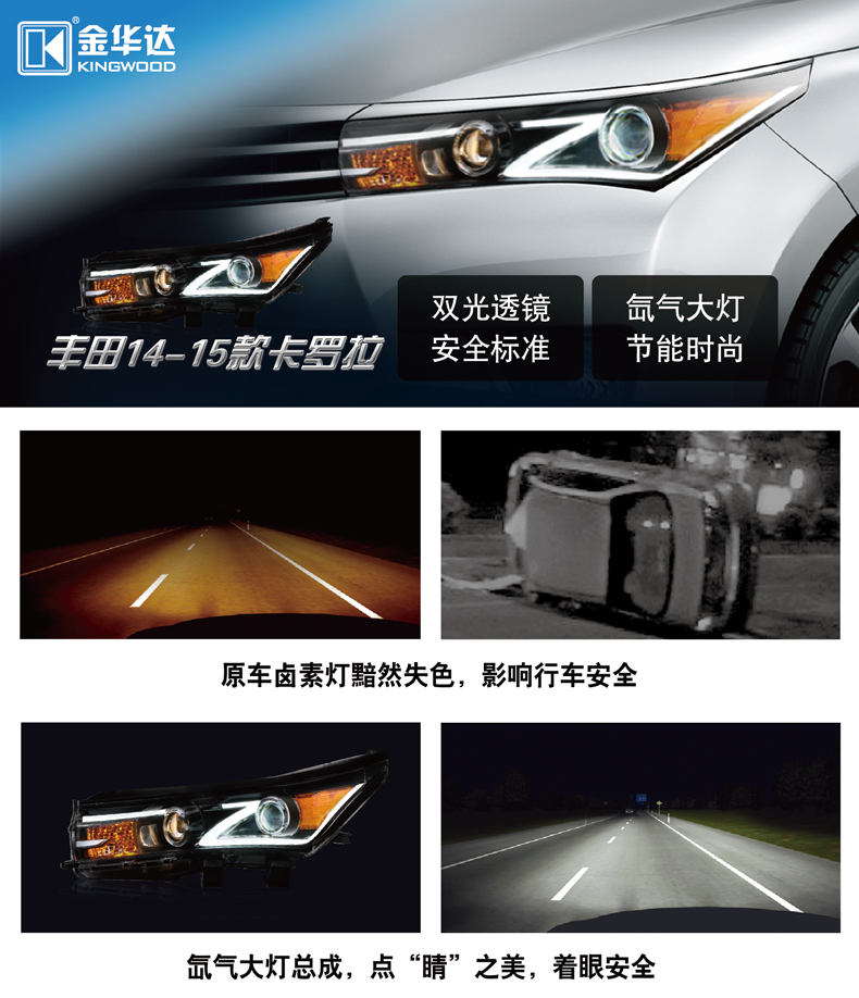 豐田卡羅拉Q5雙光透鏡氙氣燈大燈總成 01