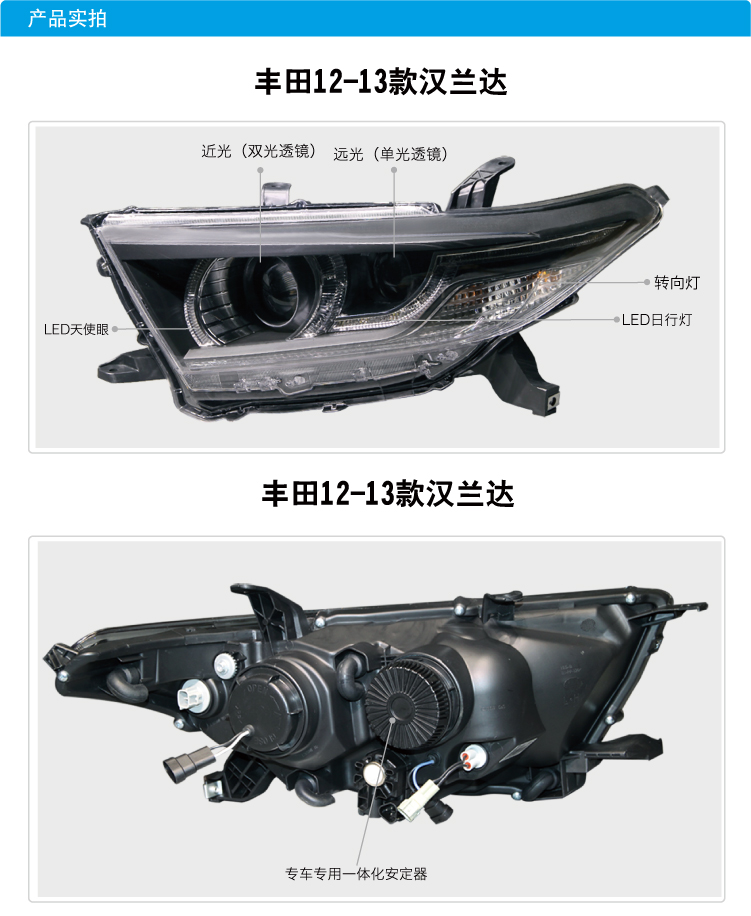 豐田漢蘭達Q5透鏡氙氣大燈總成03