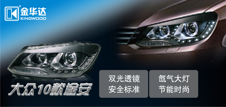 大眾途安Q5透鏡LED日行燈氙氣大燈總成01