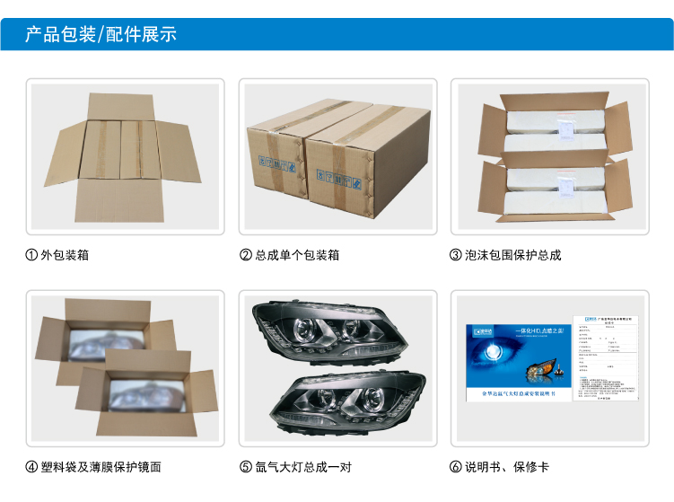 大眾途安Q5透鏡LED日行燈氙氣大燈總成16