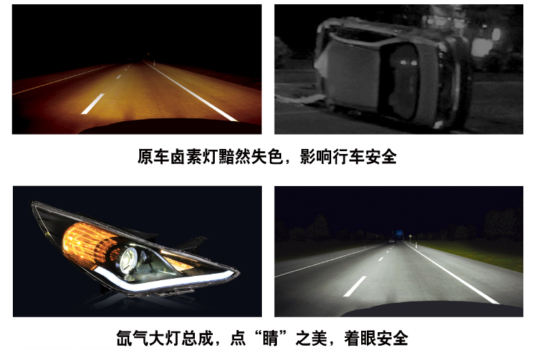 現代8代索納塔led日行燈雙光透鏡氙氣大燈總成 02