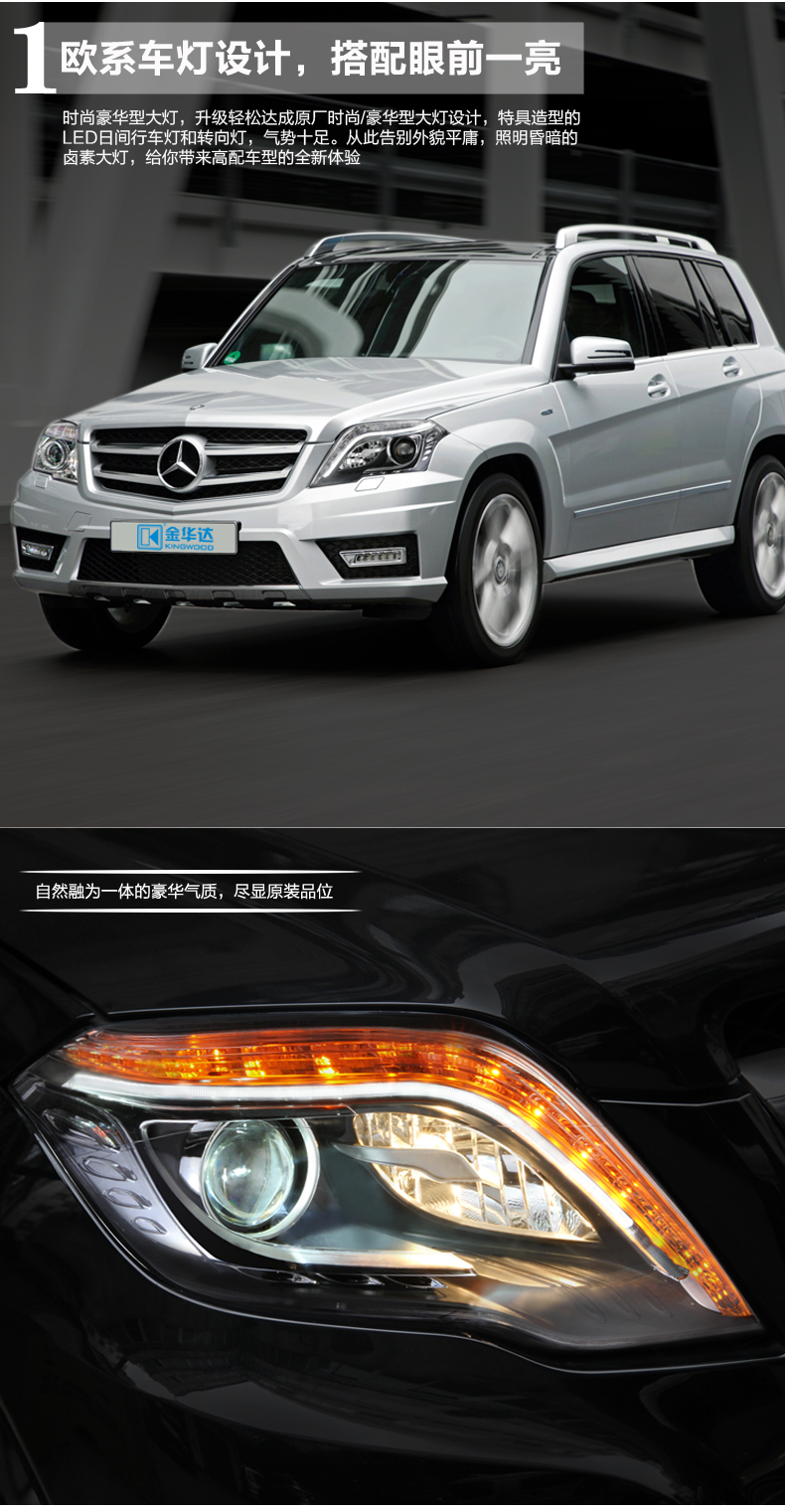 奔馳11款GLK雙光透鏡氙氣大燈總成01